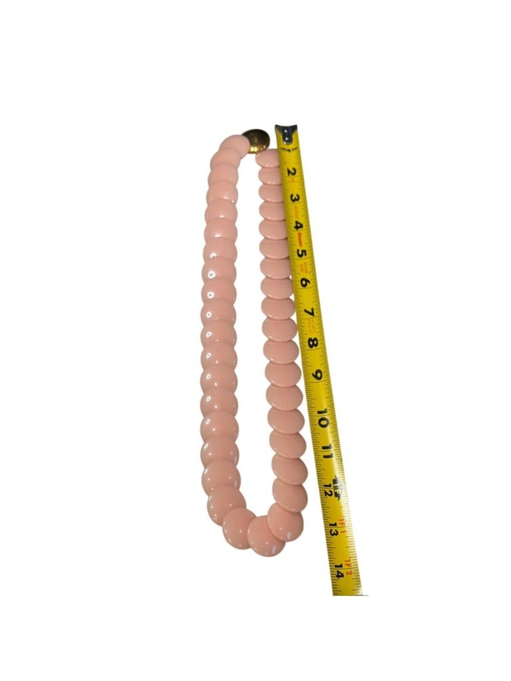 Vintage Trifari Pink Lucite Disc Beaded Necklace w Gold-Tone Clasp Elegant Retro - Picture 8 of 8